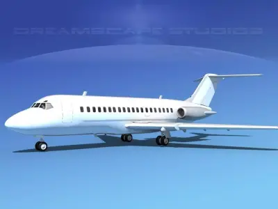 Douglas DC-9-20 Unmarked 2 3D model