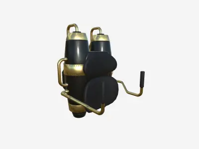 Jetpack A02 Golden Black - SciFi Character Design Low-poly 3D model