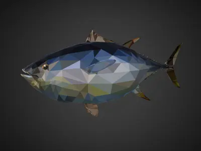Tuna Low Polygon Art Ocean Fish Low-poly 3D model