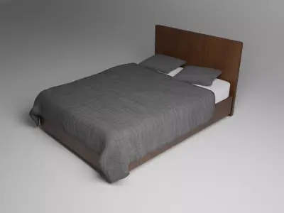 Modern Double Bed 3D Model MidLowpoly Free low-poly 3D model