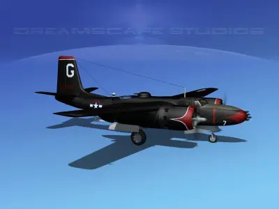 Douglas A-26B Invader V06 3D model