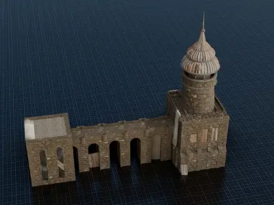 Modular Building Low-poly 3D model buy
