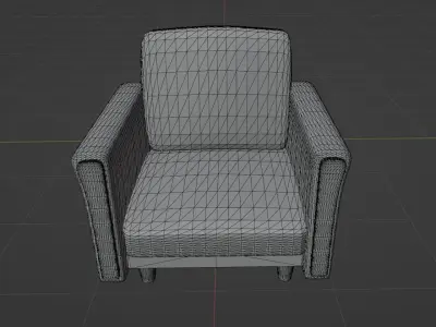 Retro armchair  Free low-poly 3D model