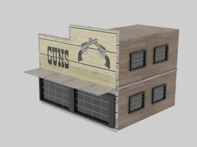 Wild West - Guns Low-poly 3D model