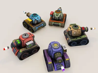 Filters Big Toon Sci Fi Ultra Tank Low-poly 3D model