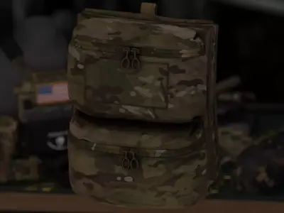 Ferro Back Panel Double and Back Panel Water Low-poly 3D model