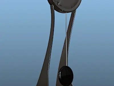 Modern Aluminum Grandfather Clock - High Poly Free 3D model