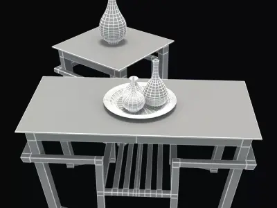 Table-02 two coffee tables with glass tops Free 3D model