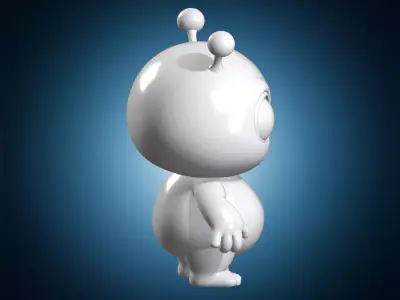 Cute Chibi Alien 3D Print Model 3D print model