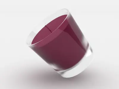 Candle on glass Free low-poly 3D model