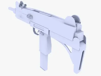 Uzi Submachine Gun Low-poly 3D model get