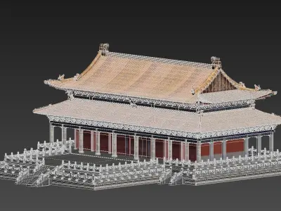 historic building Confucious temple   Confucian temple 3D model