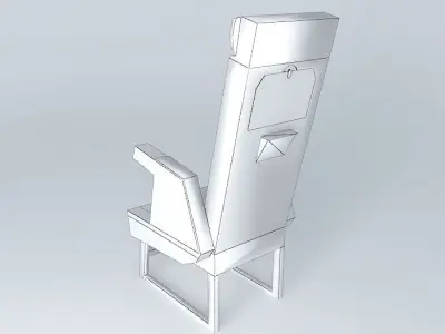 l airplane seat with backrest and armrest Free 3D model