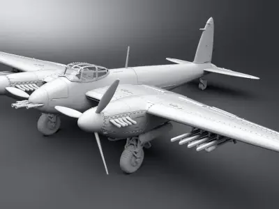De Havilland Mosquito dh98 A52 Scale model  3D print model