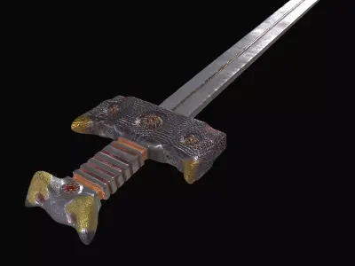 Cow handle sword By PBR Texture 4k Png 3D model