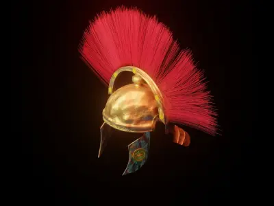 Roman Republic era Centurion helmet Low-poly 3D model