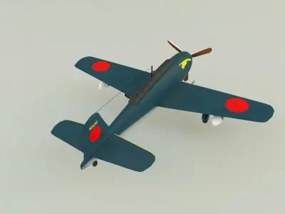 Yokosuka D4Y war plane Low-poly 3D model