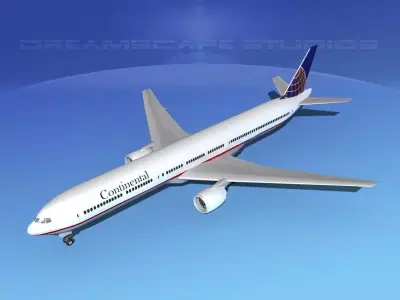 Boeing 777-300 MP Continental 3D model
