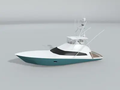 Sport Fishing Yacht Boat LOWEST Low-poly 3D model