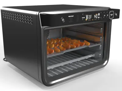 Digital Convection Oven with Country Fries Inside 3D model
