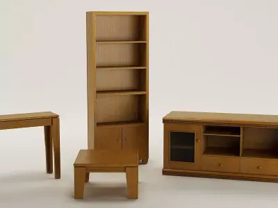  SET OF ROOM FURNITURE RUSTIC 3D model