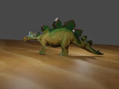 Stegosaurs Dinosaurs Low-poly 3D model
