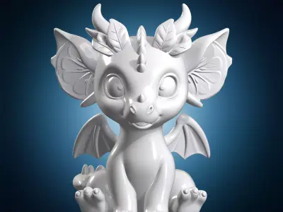 Lemon Dragon Fantasy Creature 3D Print Model 3D print model