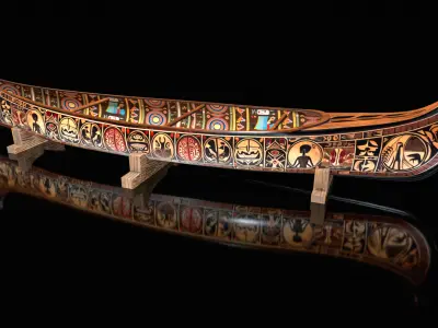 Canoe Low-poly 3D model