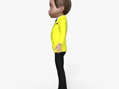 Cartoon Man in Colorful Suit  3D model