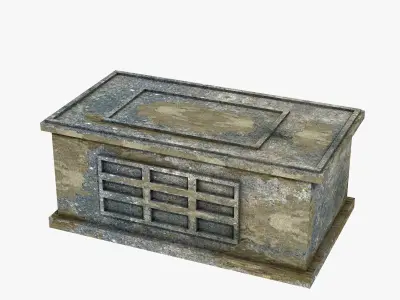 Ancient Stone Chest Low-poly 3D model