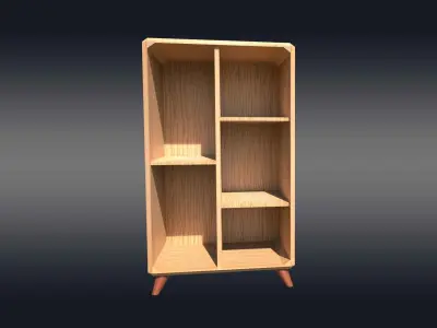 Low Poly Wooden Cabinet  Free low-poly 3D model