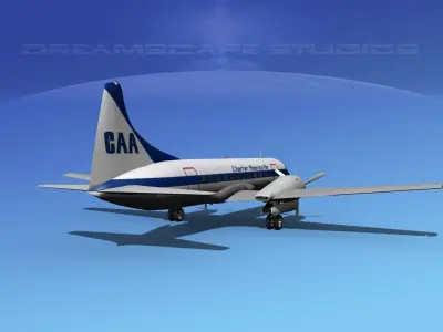 Convair CV-340 Charter America Air 3D model