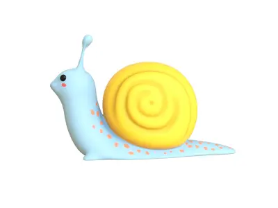 Cartoon Snail v008 - 3D Model Low Poly Low-poly 3D model