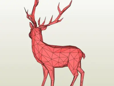 Ciervo polygonal deer Low-poly 3D model