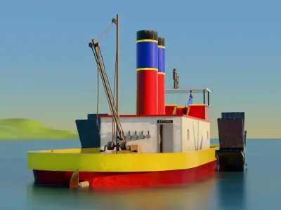 High Res Screen Version of Steamboat Willie 3D model