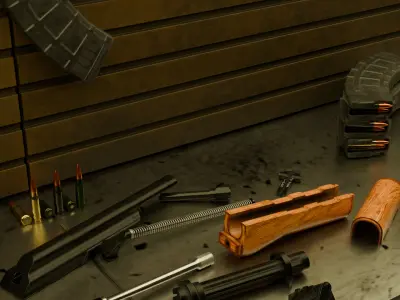 Customizable AK Low-poly 3D model