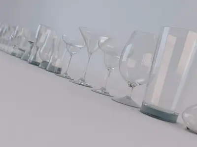 Set Collection of Glass Free 3D model