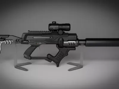 AssaultRifle-001 Low-poly 3D model