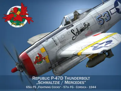Republic P-47D Thunderbolt - Schmaltzie 3D model