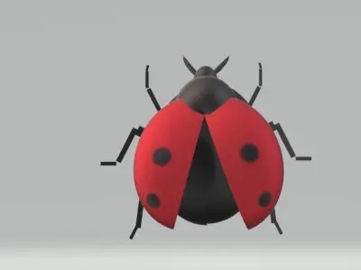 Ladybug in 2 styles Low-poly 3D model