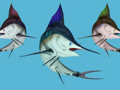 SWORD FISH RIGGED ANIMATED 7 Low-poly 3D model