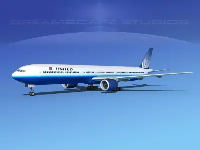 Boeing 777-300 MP United Airlines 3D model