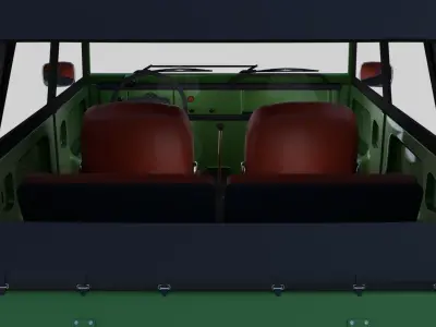 VW Type 181 with interior top up Low-poly 3D model