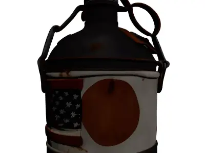 Vintage Military Canteen Flask Water Bottle 3D model