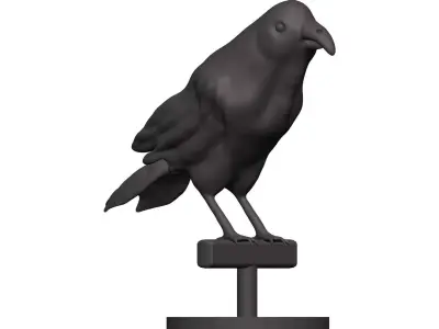 Finch crow statue 3D model