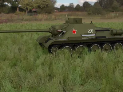 SU 100 Interior Engine Bay Full HDRI 3D model