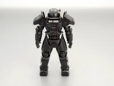 Post Apocalyptic Power Armor Black 3D model purchase