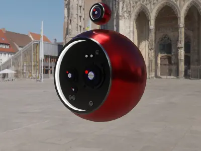 Sci-fi flying robot or drone Low-poly 3D model