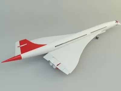 concorde passenger plane model 3D model