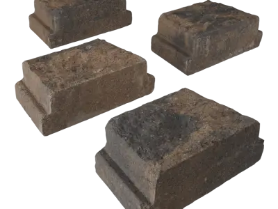  Distressed Concrete Edger Block Models, Brown 